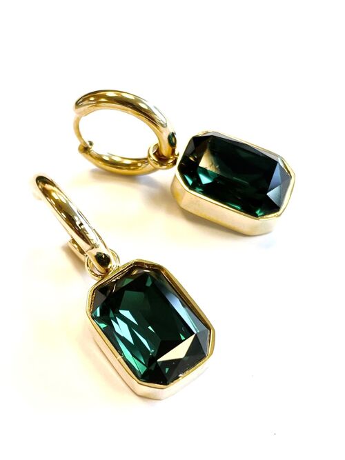 Earrings crystal green