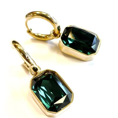 Pendientes cristal verde