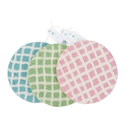 Green, Blue & Pink Heat Resistant Trivets, Home Decor