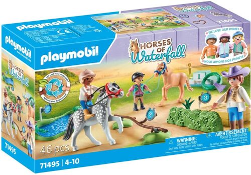 Playmobil 71495 - Cavaliers Avec Poneys Et Saut d'Obstacles