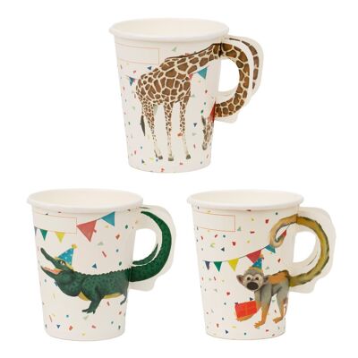 Safari Animal Paper Cups - 8 Pack