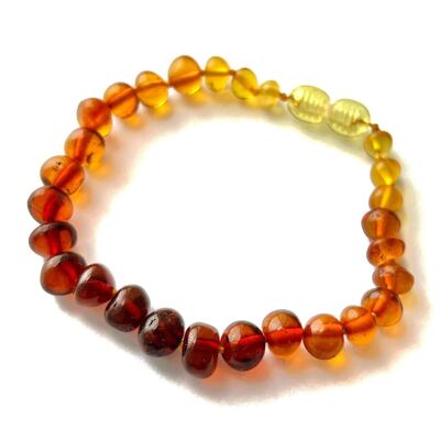 100% Genuine Baltic Amber Beautiful Baroque Bracelets in Ombre colours - BAROMBB