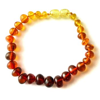 100% véritable ambre de la Baltique beaux bracelets baroques aux couleurs ombrées - BAROMBB 3