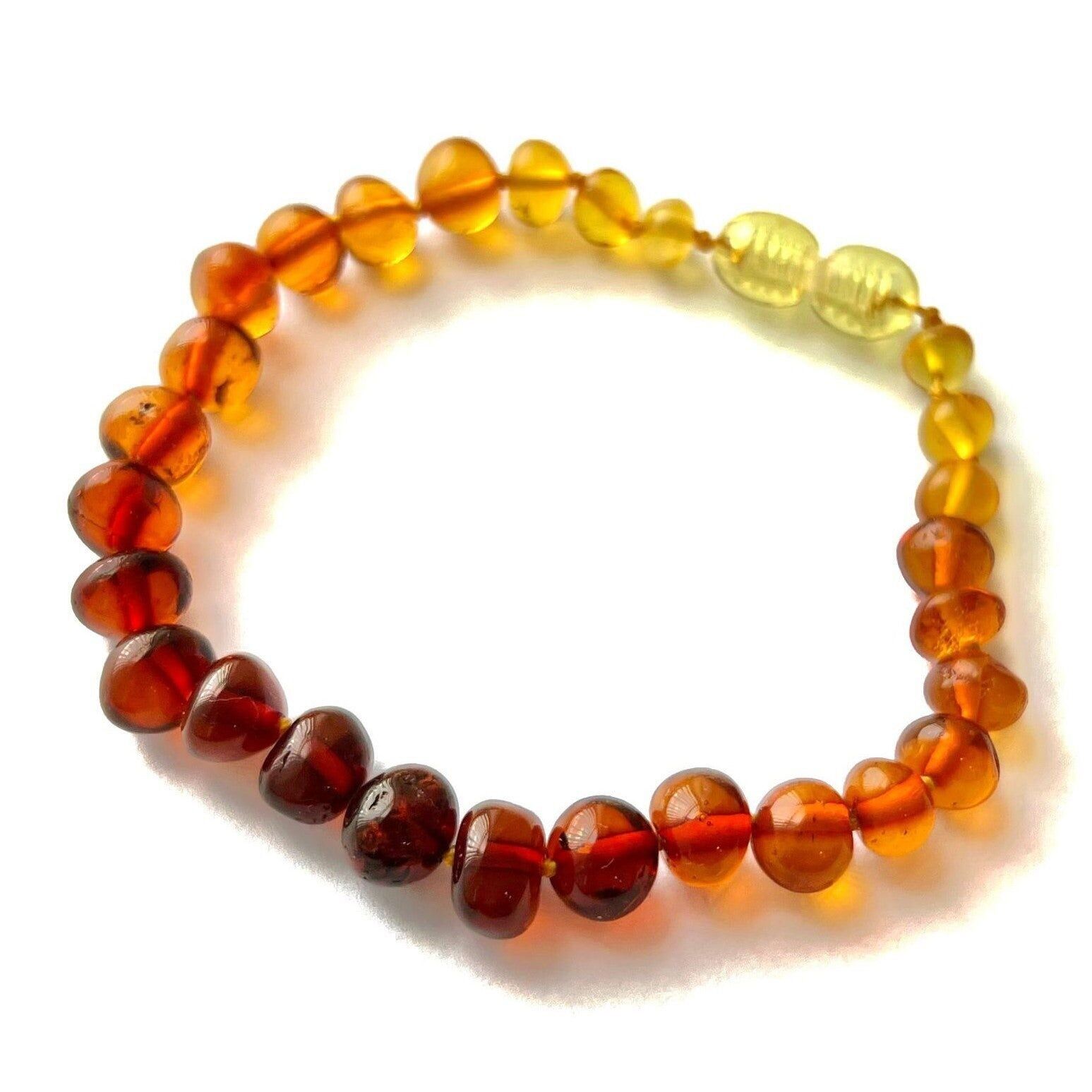 100% véritable ambre de la Baltique beaux bracelets baroques aux couleurs ombrées - BAROMBB