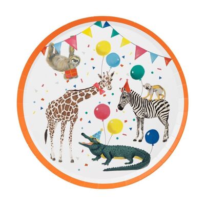Piatti di carta animali Safari - confezione da 8