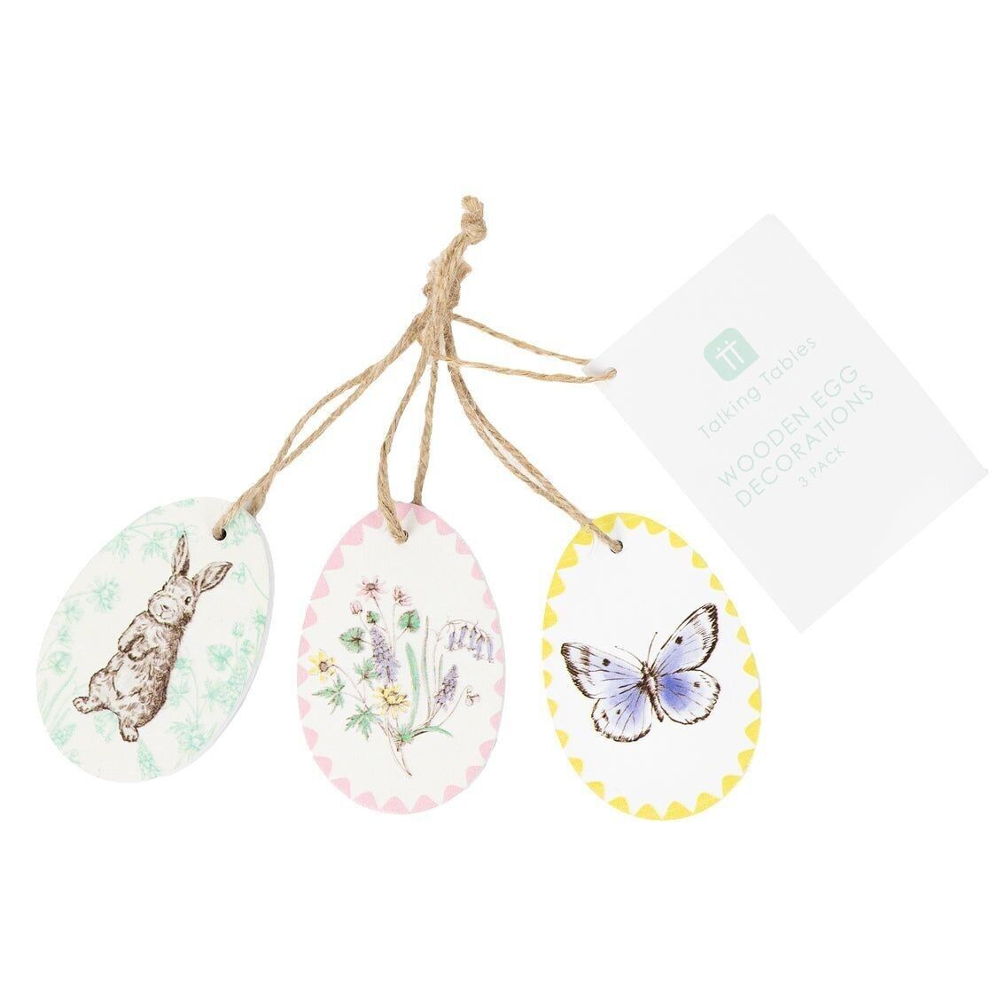 Pierre Ostereier-Hängedekorationen aus Holz – 3er-Pack