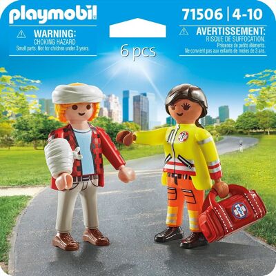 Playmobil 71506 - Socorrista Con Heridos