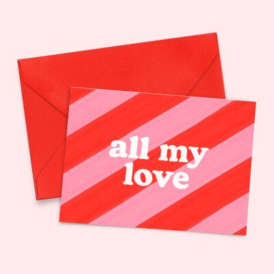 Carte "All my love" (A6 - 4 pages)