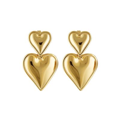 Double Heart - gold or silver