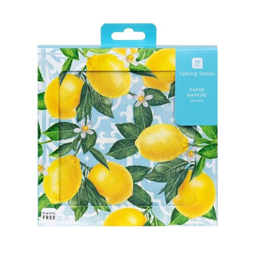 Summer Lemon Paper Napkins - 20 Pack