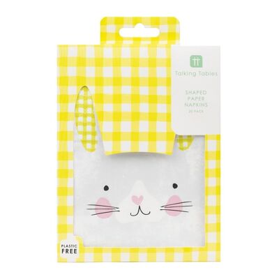 Bunny Shaped Easter Napkins - 20 Pack