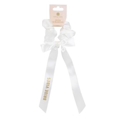 Bride Vibes Elastico per capelli da sposa bianco con perla