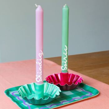 Bougies de dîner colorées « Shindig » de Soiree - Paquet de 2 3