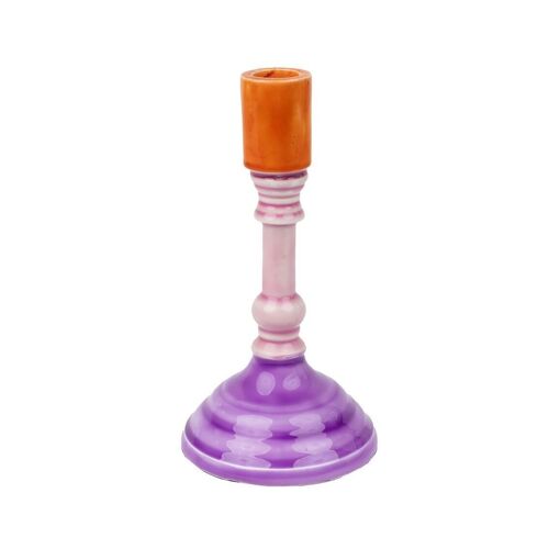 Orange & Purple Metal Candle Holder