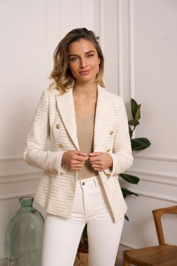 Veste blazer croisée en tweed SS24 - V2421F 1