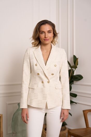 Veste blazer croisée en tweed SS24 - V2421F 4