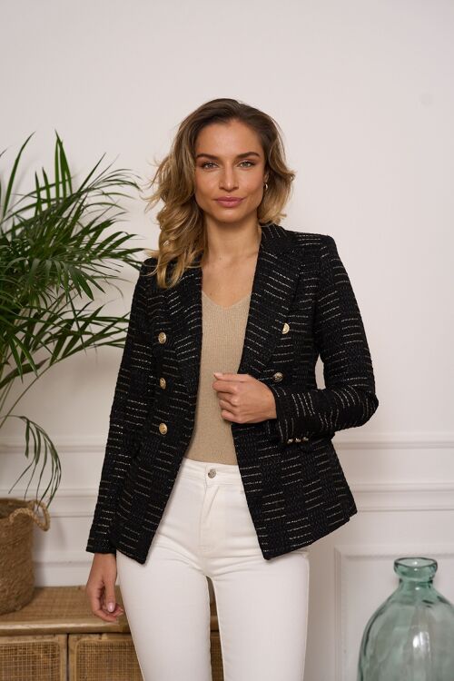 Veste blazer croisée en tweed SS24 - V2421F