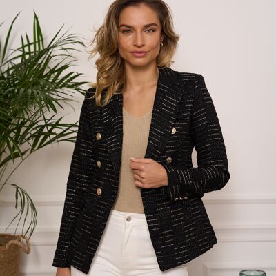 Double-breasted tweed blazer jacket SS24 - V2421F