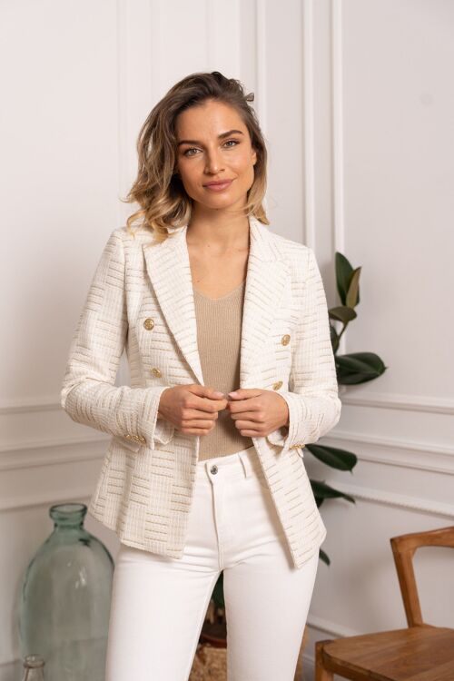 Veste blazer croisée en tweed SS24 - V2421F