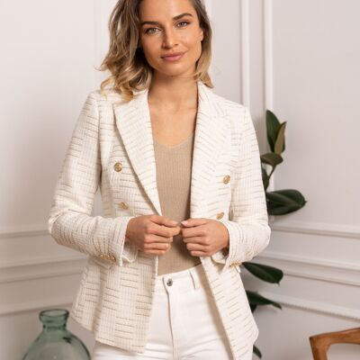 Double-breasted tweed blazer jacket SS24 - V2421F