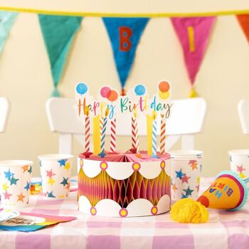 Décoration de table de gâteau d'anniversaire en nid d'abeille 6