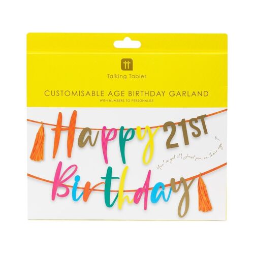 Customisable Age Happy Birthday Garland
