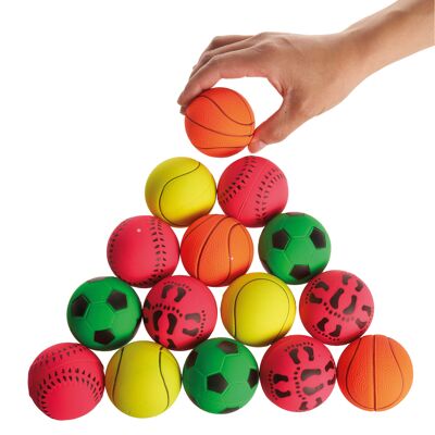 15 pelotas saltarinas de goma suave