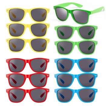 Lot de 12 lunettes de soleil multicolores 1