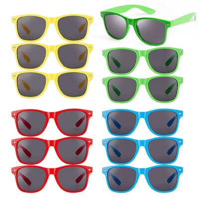Lot de 12 lunettes de soleil multicolores