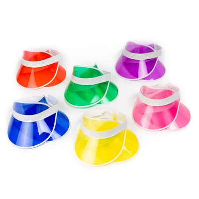 12 Neon Sun Visor Hats