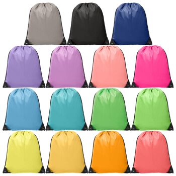 15 sacs à cordon de couleurs assorties 1