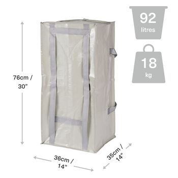 6 sacs de rangement robustes – Capacité 92 L 2