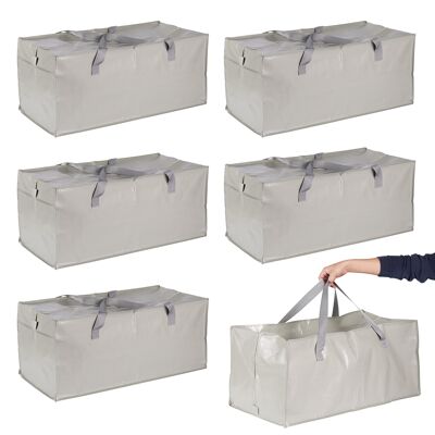 6 Heavy Duty Storage Bags - 92L Capacity