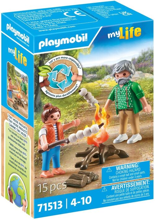 Playmobil 71513 - Grand-Père avec Petite Fille Au Feu De Camp