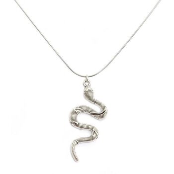 Collier argent serpent grand