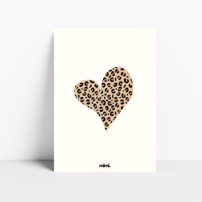 Affiche "Coeur léopard"