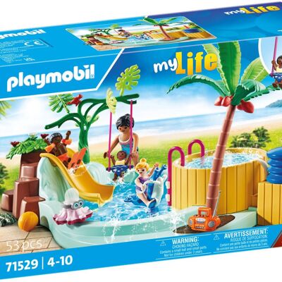 Playmobil 71529 – Urlauber mit Schwimmbad und Whirlpool