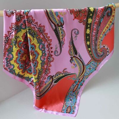 Pañuelo bandana de raso paisley de verano