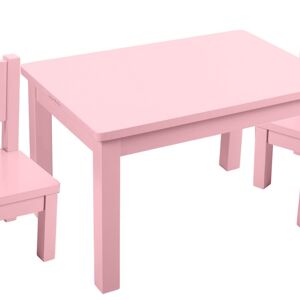 Ensemble Table et 2 Chaises Montessori - Enfant 1-4 ans - Bois massif - Rose