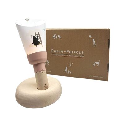 Coffret Lampe Nomade - Augustin dans les nuages - Rose poudrée