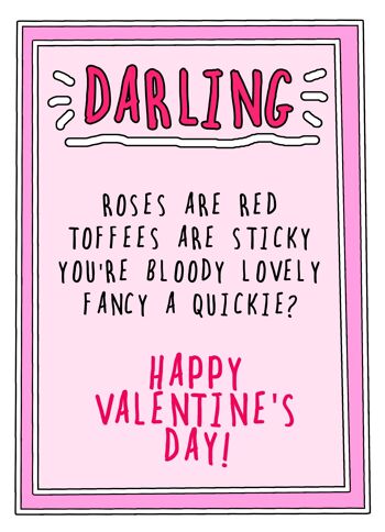 Carte amusante au caramel de la Saint-Valentin 5" x 7" sur un magnifique carton non couché FSC avec enveloppe rouge coquelicot 2