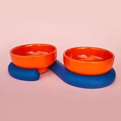 Post-Modern Design Ceramic Bowls | Orange & Blue