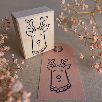 Rubber stamp reindeer.