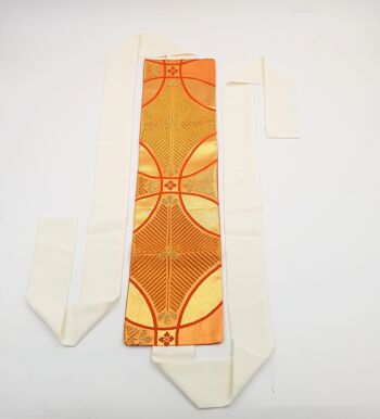 MUSUBI OBI   Ceinture en soie de obi vintage - ceinture japonaise traditionnelle japonaise colorée transformée, fabriquée en France 2