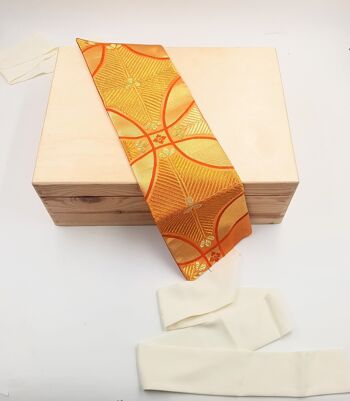 MUSUBI OBI   Ceinture en soie de obi vintage - ceinture japonaise traditionnelle japonaise colorée transformée, fabriquée en France 4