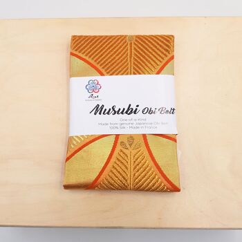 MUSUBI OBI   Ceinture en soie de obi vintage - ceinture japonaise traditionnelle japonaise colorée transformée, fabriquée en France 9