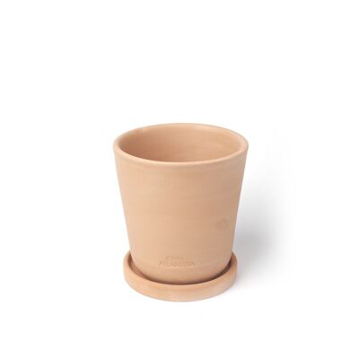 Vaso in terracotta con piatto medio