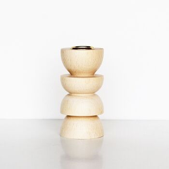 Bougeoir Totem en Bois - Moyen Nº 4 1