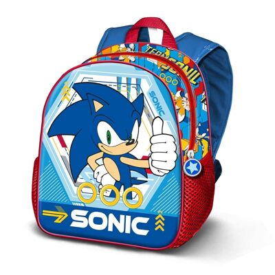 Sega-Sonic OK-Mochila 3D Pequeña, Azul