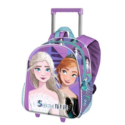 Disney Frozen 2 Truth-Small 3D Backpack with Wheels, Lilac
